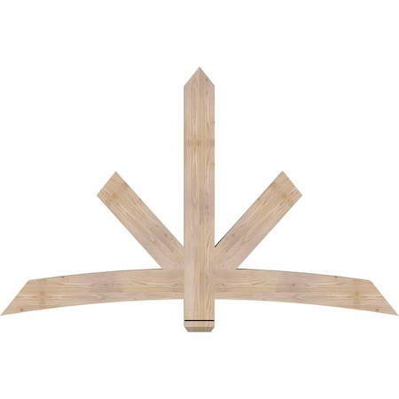 Ekena Millwork Alberta Smooth Timber Gable Bracket, Douglas Fir, 72"W x 45"H x 3 1/2"D x 5 1/2"F, 15/12 Pitch GBW072X45X0406ALB00SDF
